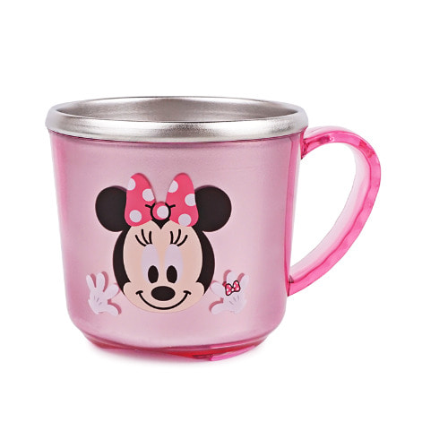 디즈니 미니마우스 투명 논슬립 스텐컵 이중물컵 어린이 유치원 컵
