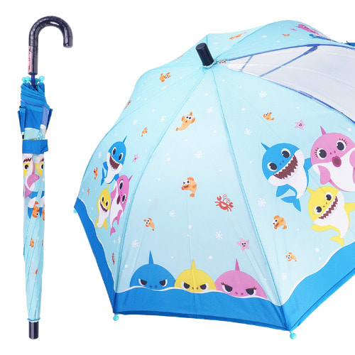 핑크퐁 블루보더 우산 47cm [반자동] 어린이 유치원