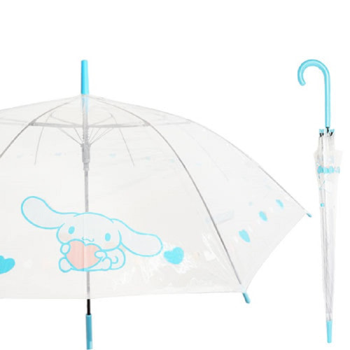 시나모롤 POE 투명 비닐 하트보더 장 우산