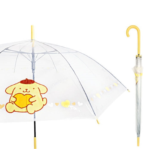 폼폼푸린 POE 투명 비닐 하트 보더 장 우산