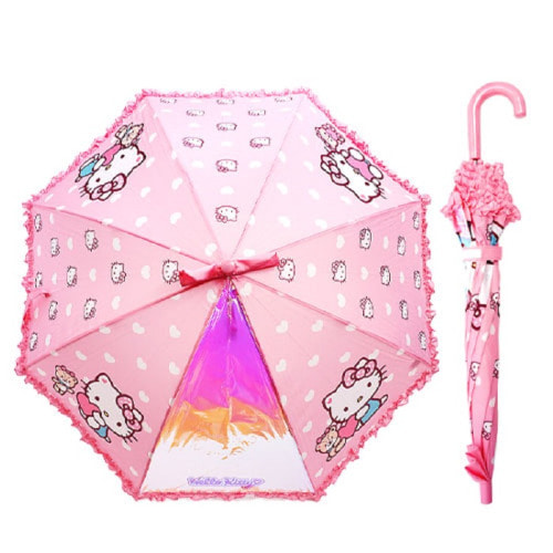 헬로키티 리본 하트패턴 우산 핑크