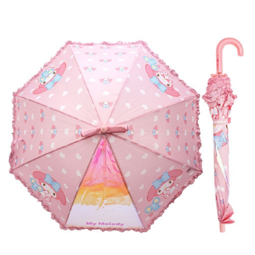 마이멜로디 리본 하트 패턴 우산 연핑크