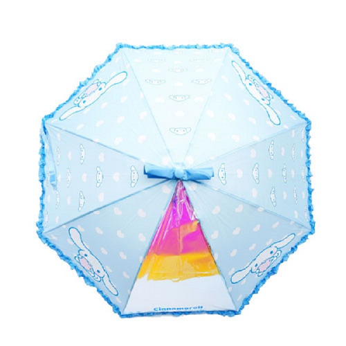 산리오 캐릭터 시나모롤 47 하트 패턴 우산 연블루
