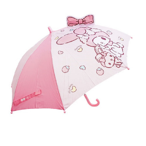마이멜로디 53 리본 입체 홀로그램 어린이 우산 핑크