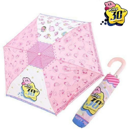 일본 수입 별의 커비 30th 접이 우산 53cm 메니팝 핑크