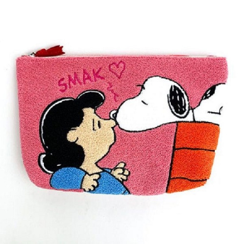 일본 수입 스누피 사가라 파우치 동전지갑 SMAK 핑크