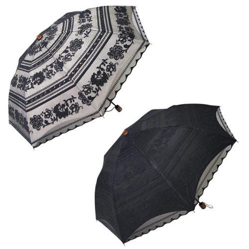 일본 수입 사라사보더 2중 레이스 접이식 양산 우산