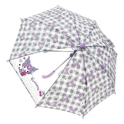 산리오 캐릭터 쿠로미 자동 장 우산 50cm 체크