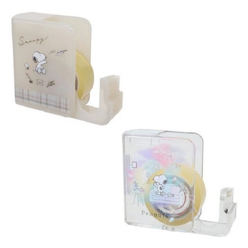 일본 수입 모모 스누피 투명 테이프 케이스 커터