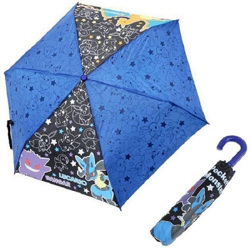 일본 모모 포켓몬스터 수동 접이 우산 53cm 블루 블랙