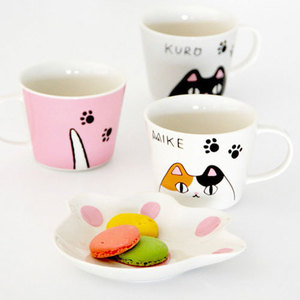 (일본) 고양이 삼형제 컵&amp;소서 (2color)
