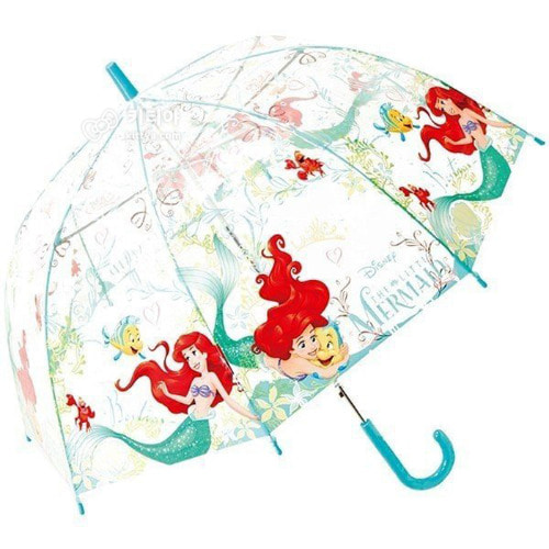 디즈니 인어공주 애리얼 돔타입 비닐 장우산 55cm