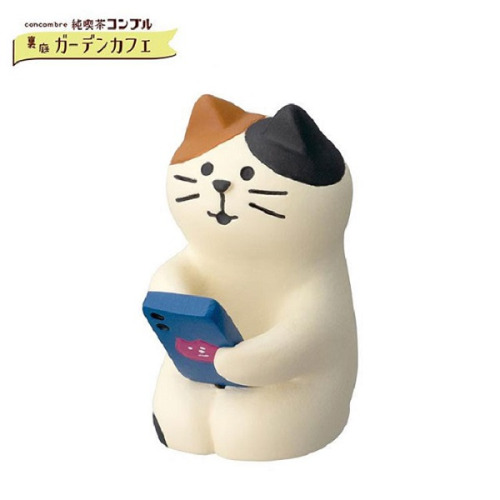 일본 수입 데꼴 가든카페 스마트폰 고양이 미니어쳐 피규어