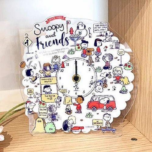 일본 수입 캐릭터 스누피 아크릴 시계
